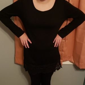 Solid Black Long Sleeve with Lace